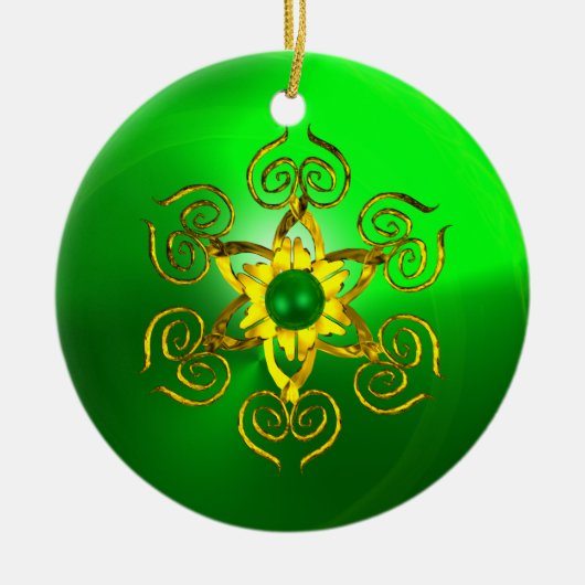 GREEN TALISMAN EMERALD KERAMISCH ORNAMENT (Voorkant)