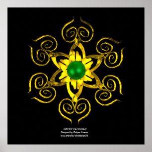 GREEN TALISMAN, zwart Poster