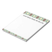 Green Tan en Brown Retro 70's Pattern Notitieblok (Gedraaid)