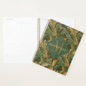 Green Tan Foliage William Morris Elegant Monogram (Devant avec enveloppe)