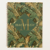 Green Tan Foliage William Morris Elegant Monogram (Devant)