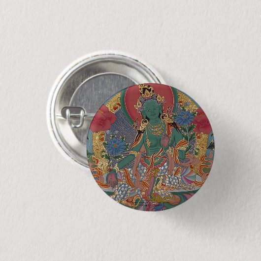 Green Tara Button (Voorkant /achterkant)