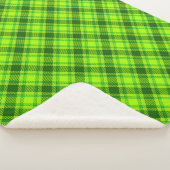 Green Tartan Checkered Plaid Pattern-57578 Sherpa Deken (3/4)