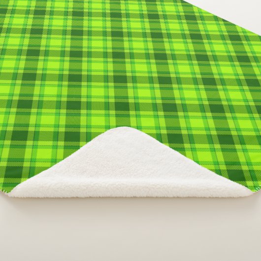 Green Tartan Checkered Plaid Pattern-57578 Sherpa Deken (3/4)