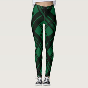 Green Tartan Pattern Leggings