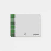 Green Tartan & Scottish Thistle Post-it Notes (Devant)
