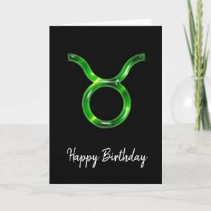 Green Taurus Sign Birthday Kaart