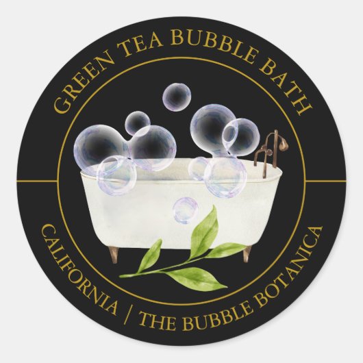 Green Tea Bubble Bath label (Voorkant)