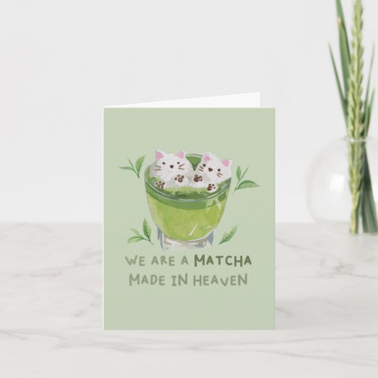 Green Tea Pun: We zijn een Match Made in de hemel Notitiekaartje (Voorkant)
