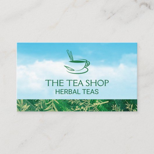 Green Tea | Wolken en lederen bijkantoren Visitekaartje (Voorkant)