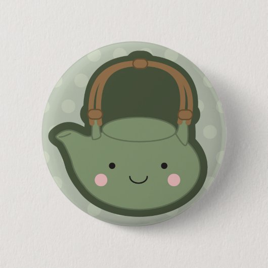 Green Teapot Ronde Button 5,7 Cm (Voorkant)