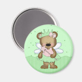 Green Teddy Bear Fairy Princesse Magnet (Recto/Verso)