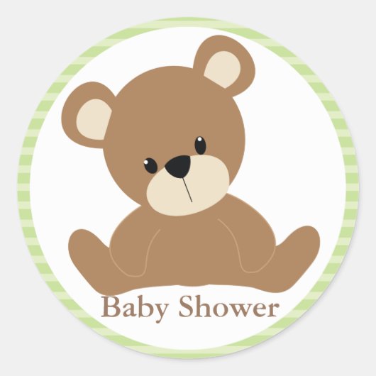 Green Teddy Bear Ronde Sticker (Voorkant)