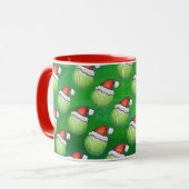 Green Tennis Ball in Santa Hat Pattern Mok (Voorkant links)