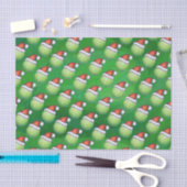 Green Tennis Ball in Santa Hat Pattern Tissuepapier (Craft)