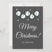 Green Tennis Ball Stars Carte de Noël de vacances (Devant)