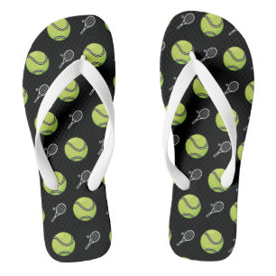 Green Tennis Balls en Rackets Athlete Sport Black Teenslippers