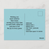 Green Tennis 🎾 Bonne Carte Postale Anniversaire (Dos)