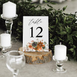 Green & Terra Cotta Floral Numéro de table<br><div class="desc">Habille tes tables de mariage ou de fête avec ta carte Green & Terra Cotta Floral Table Number.</div>