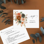 Green & Terra Cotta Floral w Repas RSVP<br><div class="desc">Envoyez une carte de repas Green & Terra Cotta Floral RSVP amusante et élégante avec vos invitations pour les mariages et les fêtes,  y compris les Graduation parties. Voir notre collection pour une option sans le repas.</div>