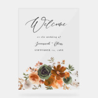 Green & TerraCotta Floral Mariage Bienvenue