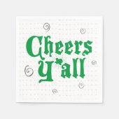 Green Texas Cheers Y'all Servet (Voorkant)