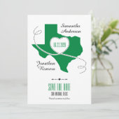 Green Texas Curling Ribbon Save the Date (Staand voorkant)