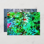 Green texture abstract invitation,Green calming  Kaart (Voorkant / Achterkant)