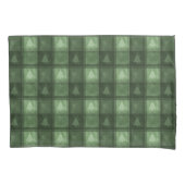 Green Textured Plaid And Fir Tree Shapes Christmas Kussensloop (Voorkant)