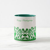 Green Thanksgiving Turkey Floral Mug (Centre)
