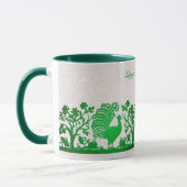 Green Thanksgiving Turkey Floral Mug (Gauche)
