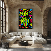 Green Third Eye Alien - Funky Neon Pop Art Wall