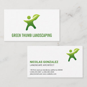 Green Thumb Leaf Logo Visitekaartje