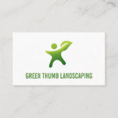 Green Thumb Leaf Logo Visitekaartje (Voorkant)