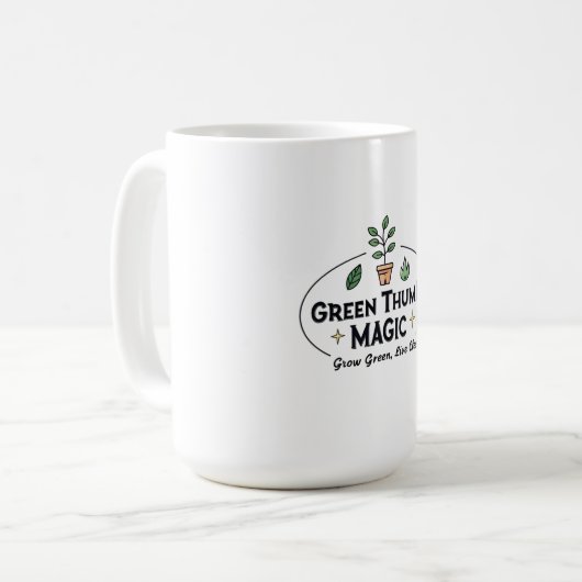 Green Thumb Magic | Urban Gardening Cofee Mug (Devant gauche)