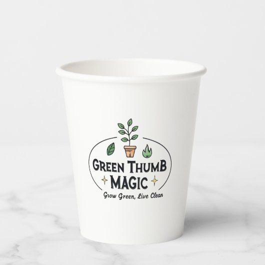 Green Thumb Magic | Urban Gardening Cofee Mug Papieren Bekers (Voorkant)