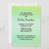 Green Ticket Baseball Anniversaire Fête Invitation (Dos)