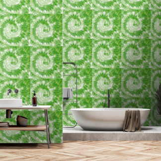 Green Tie Dye Swirl Behang