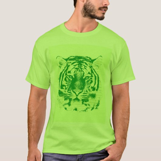 Green Tiger Face T-shirt (Voorkant)