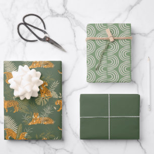 Green Tiger Oerwoud Safari Wrapping Paper Set