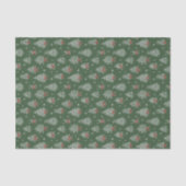 Green Toile Christmas Tree Pattern Tissuepapier (Voorkant)