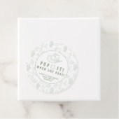 Green Toile Cowboy POP IT! Baby Shower Bedankjes Labels (In situ)