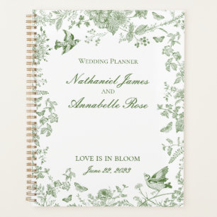 Green Toile De Jouy Bloemen Huwelijk Planner