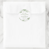 Green Toile de Jouy  Bloemen Wedding Favoriet Ronde Sticker (Tas)