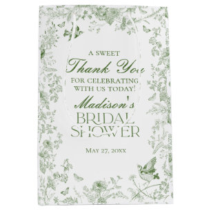 Green Toile De Jouy Vrijgezellenfeest Favors Medium Cadeauzakje