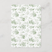 Green Toile Floral Share Recette Invitation Insert (Dos)