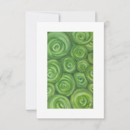 Green toned roses - hand-drawn original art. bedankkaart