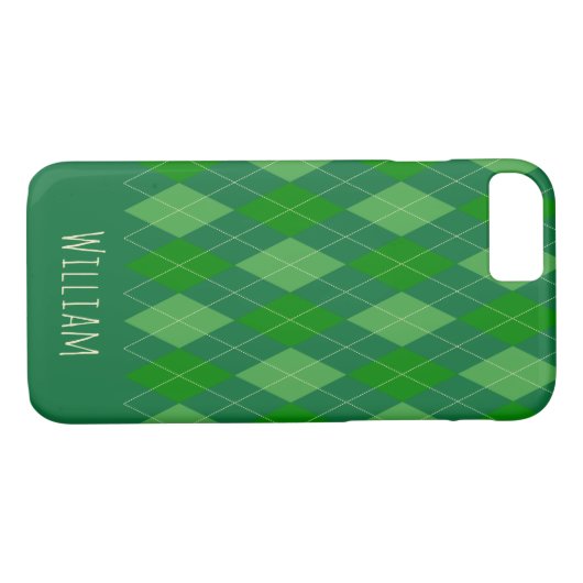 Green Tones Argyle Pattern iPhone 7/8 Hoesje (Achterkant (Horizontaal))