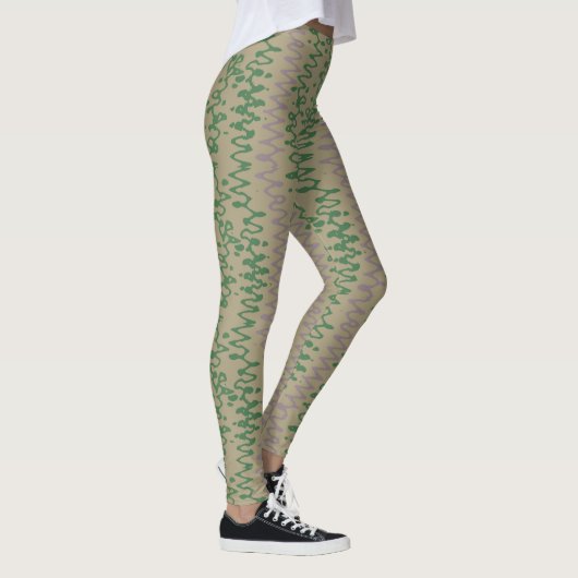 green tones geometric pattern with triangles leggings (Rechts)