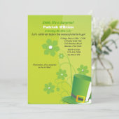 Green Top Hat Party Invitation (Debout devant)